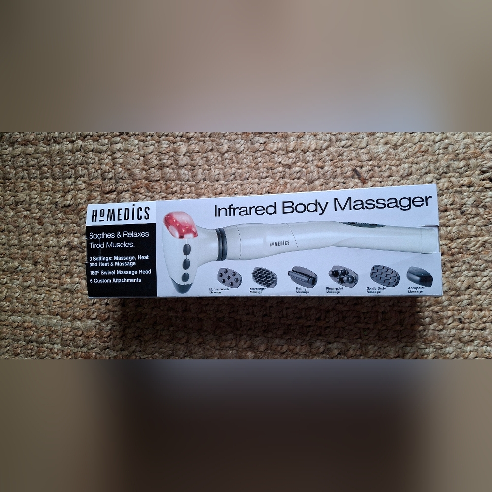 HOMEDICS INFRARED HEATED BODY MASSAGER 6 ATTACHMENTS IR-500Q ‎ IN BOX MANUAL